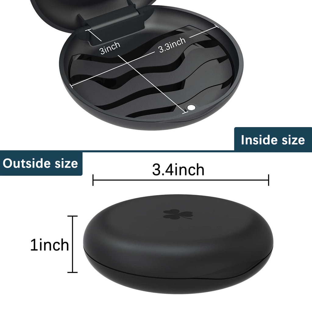 2 Pack Aligner and Retainer Case,  Slim Aligner Case Compatible with Invisalign, Mouth Guard Case, Orthodontic Case, Teeth Braces Case, Night Guard Case Container Storage Holder Black.