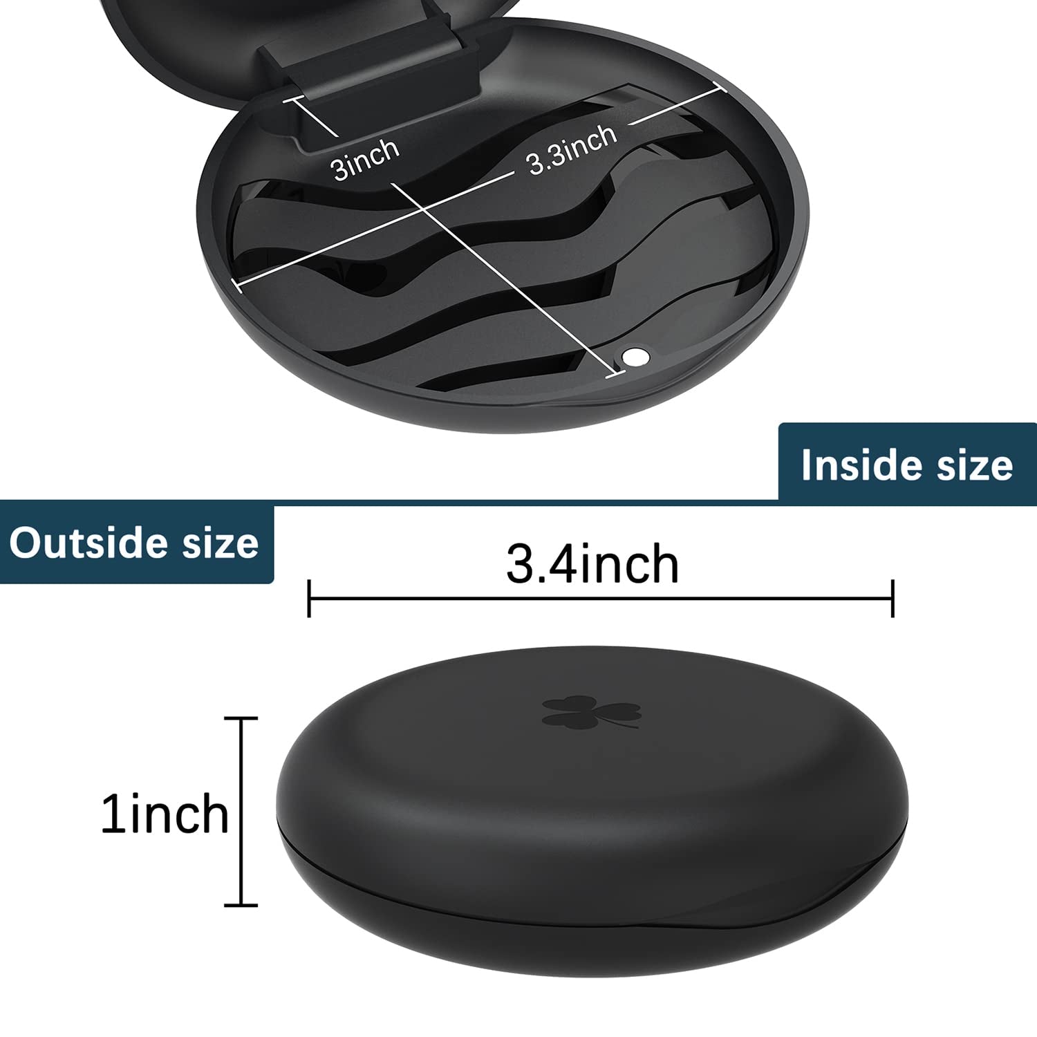 2 Pack Aligner and Retainer Case,  Slim Aligner Case Compatible with Invisalign, Mouth Guard Case, Orthodontic Case, Teeth Braces Case, Night Guard Case Container Storage Holder Black.