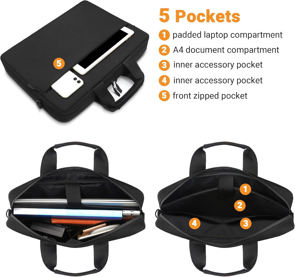 TECOOL Laptop Bag 17 17.3 Inch, Waterproof Laptop Case Sleeve Messenger Bag Brie