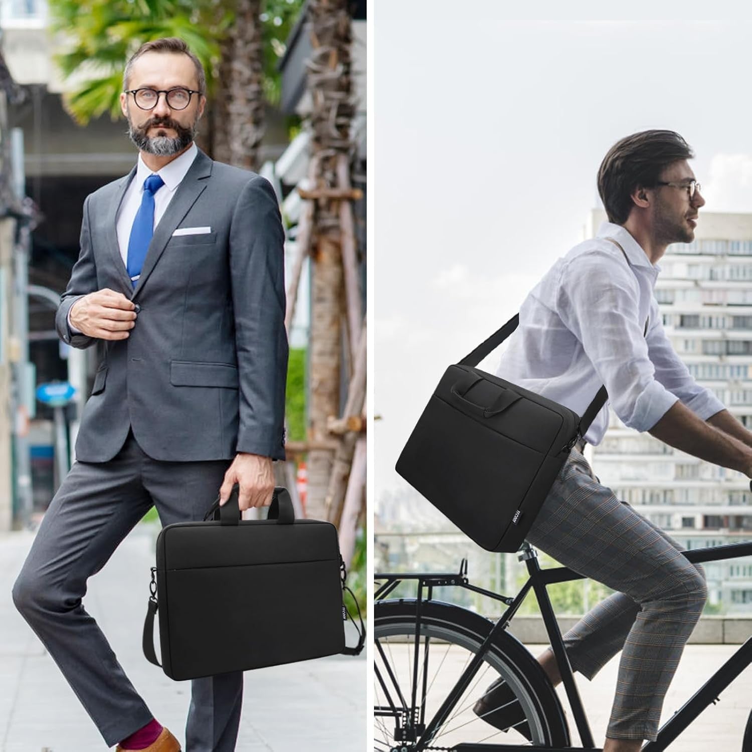 TECOOL Laptop Bag 17 17.3 Inch, Waterproof Laptop Case Sleeve Messenger Bag Brie