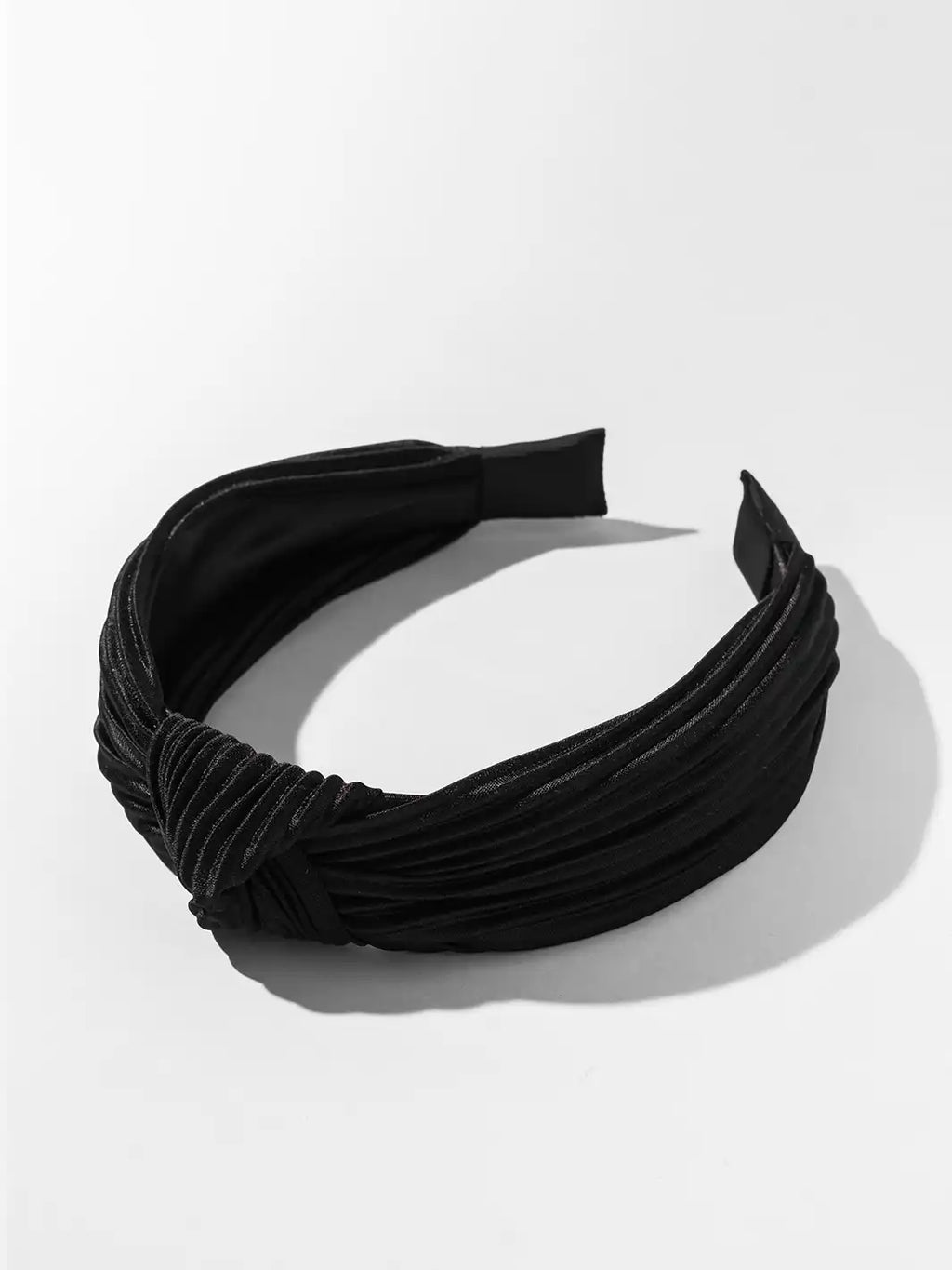 Pleated Twist Headband - Black