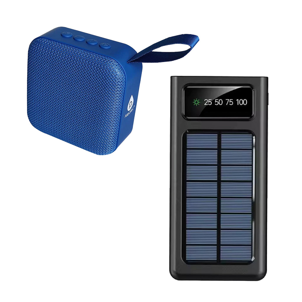 Adventure Power & Sound Bundle – Portable Solar Power Bank + 360° Wireless Speaker