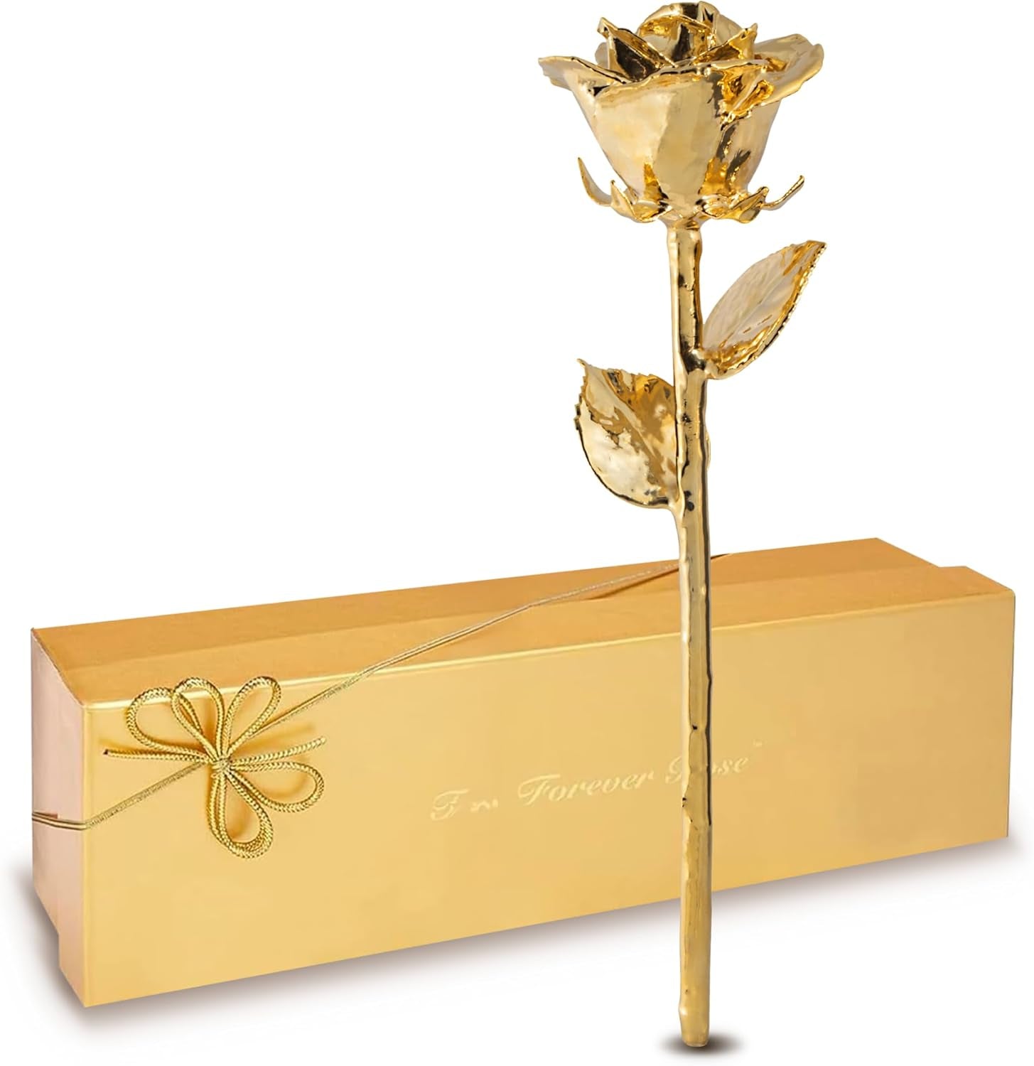 24K Gold Dipped Real Rose – Handmade, Long-Lasting Preserved Flower in Gold Gift Box – Romantic Gift for Anniversary, Valentine'S Day, Mother'S Day, Birthday, Wedding, Wife, Girlfriend
